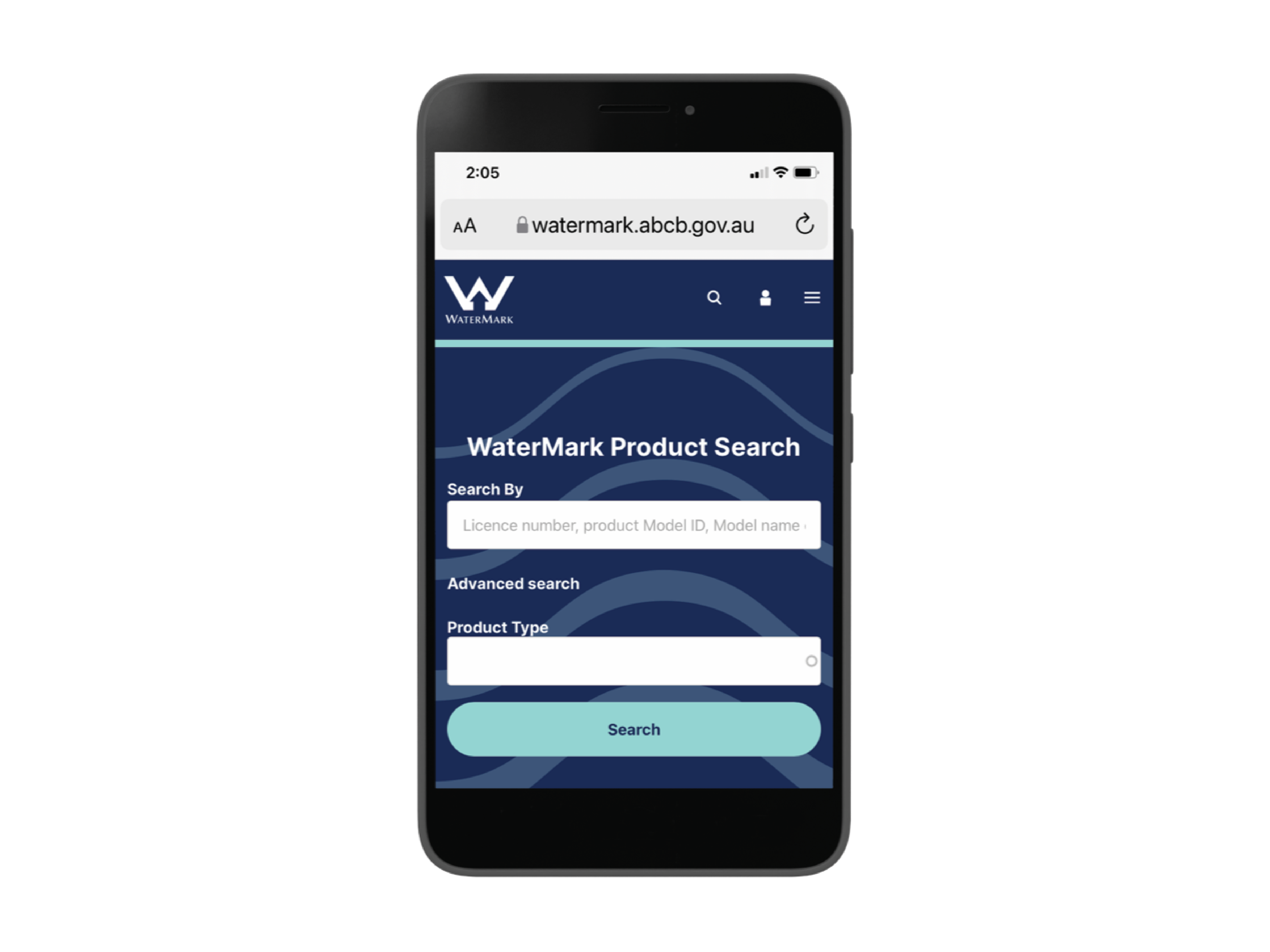 Example of mobile WaterMark product database